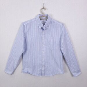 Peter Manning Button Down Shirt Mens 4 Blue Striped Slim Fit Cotton PM/NY